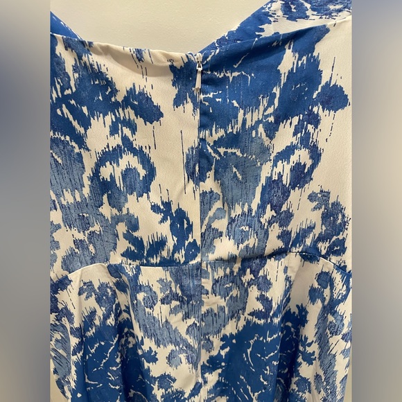 Never Fully Dressed Blue & White Print Midi Dress in Sz 12 UK/8 US - Picture 3 of 8